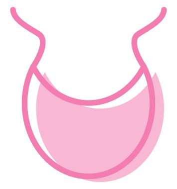 Pembe bebek önlüğü, illüstrasyon, beyaz arkaplanda vektör.