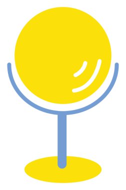 Mavi ayna, illüstrasyon, beyaz arkaplandaki vektör.