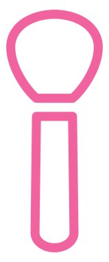 Pembe makyaj fırçası, illüstrasyon, beyaz arkaplanda vektör.