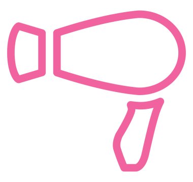 Pembe saç kurutma makinesi, illüstrasyon, beyaz arkaplanda vektör..