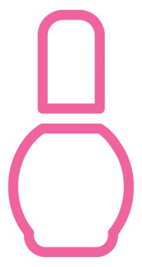 Pembe tırnak cilası, illüstrasyon, beyaz arkaplan üzerindeki vektör..