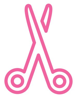 Pembe saç makası, illüstrasyon, beyaz arkaplanda vektör.