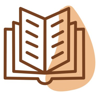 Kahverengi çalışma kitabı, illüstrasyon, beyaz arkaplandaki vektör.