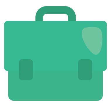 Yeşil iş çantası, illüstrasyon, beyaz arkaplanda vektör.