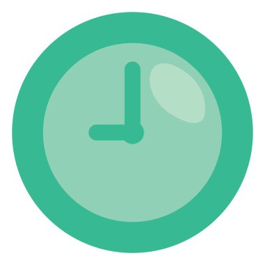 Yeşil saat, illüstrasyon, beyaz arkaplandaki vektör.