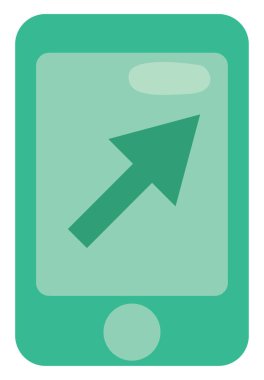 Yeşil cep telefonu, illüstrasyon, beyaz arkaplan üzerindeki vektör.