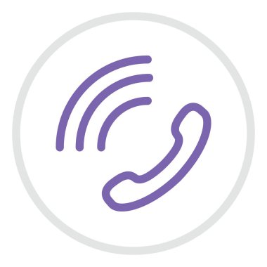 Mor telefon ahizesi, illüstrasyon, beyaz arkaplanda vektör.