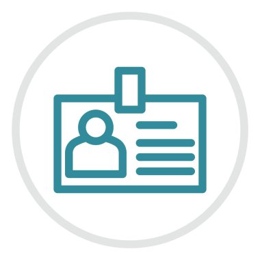 Mavi kimlik kartı, illüstrasyon, beyaz arkaplan üzerindeki vektör.