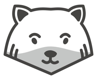 Predacious gri kedi, illüstrasyon, vektör beyaz arka plan.