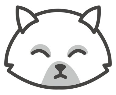 Uykulu gri kedi, illüstrasyon, beyaz arkaplanda vektör.