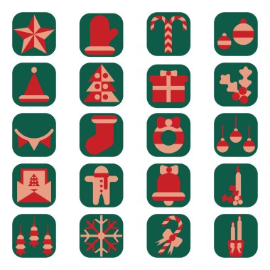 Kırmızı Noel, illüstrasyon, beyaz arkaplandaki vektör.