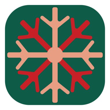 Beyaz zemin üzerinde kırmızı kar tanesi, illüstrasyon, vektör.