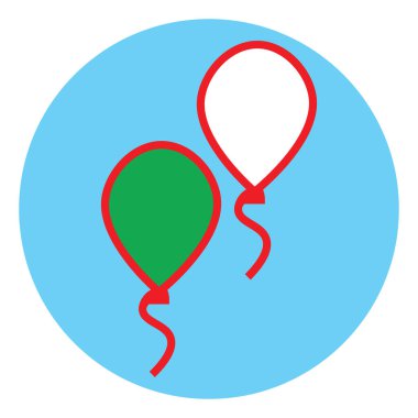 Beyaz arkaplanda iki balon, illüstrasyon, vektör.