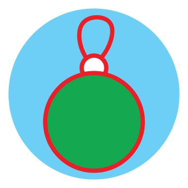 İlginç bir yeşil noel ağacı süslemesi, illüstrasyon, beyaz arka planda vektör.