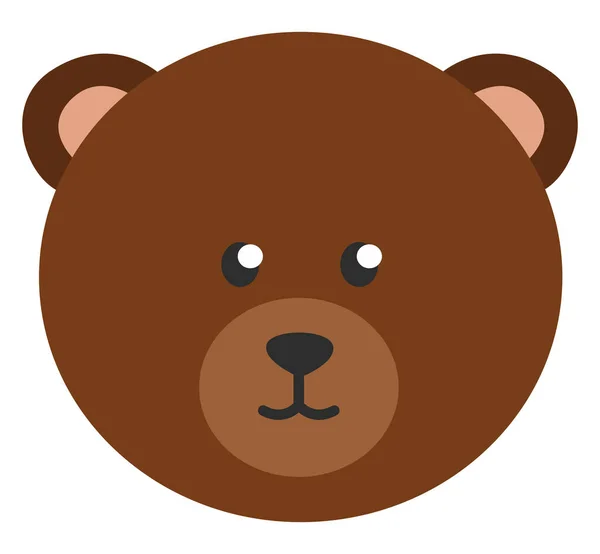 Brown Bear Head Illustration Vector White Background — Stock Vector