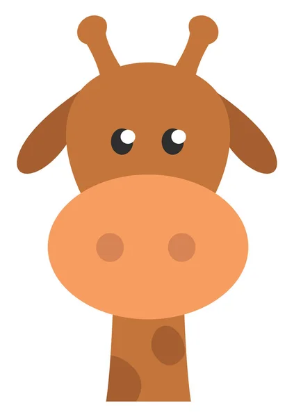 Orange Giraffe Head Illustration Vector White Background — Stock Vector