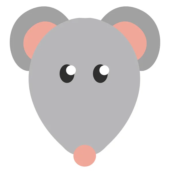 灰色のマウスの頭 イラスト 白い背景のベクトル — ストックベクタ