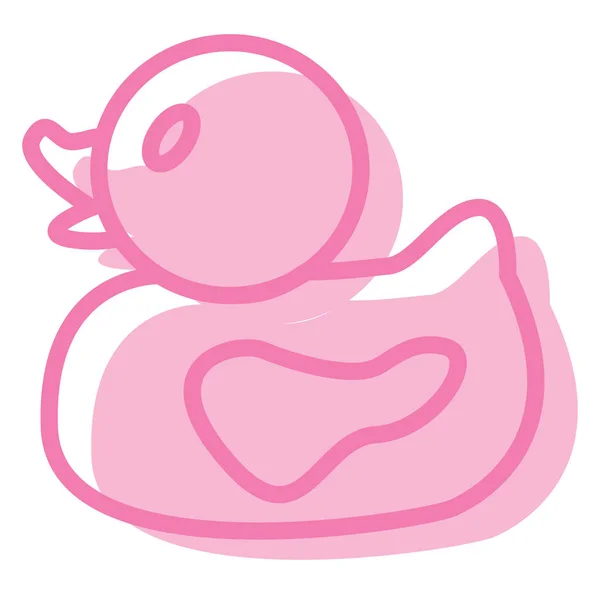 Pinkfarbene Ente Illustration Vektor Auf Weißem Hintergrund — Stockvektor