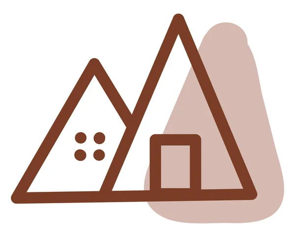 三角形棕色建筑 白色背景上的矢量 — 图库矢量图片