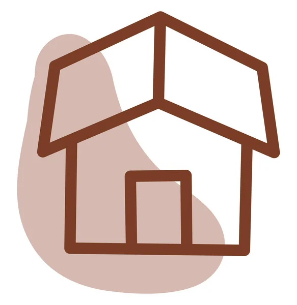 白色背景上简单的棕色房屋建筑 — 图库矢量图片