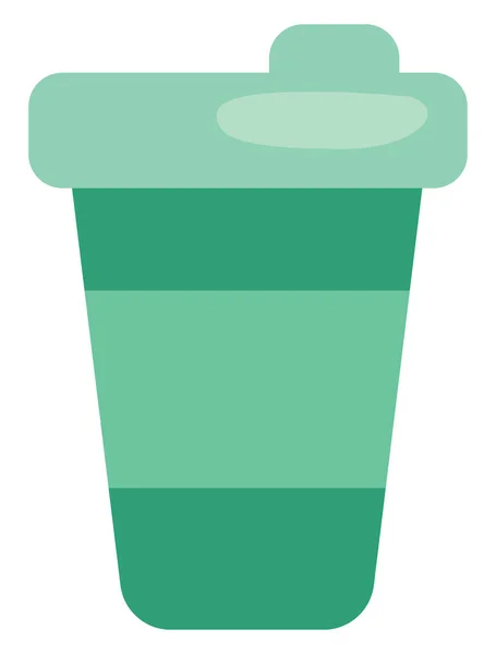 Groene Koffiebeker Illustratie Vector Een Witte Achtergrond — Stockvector