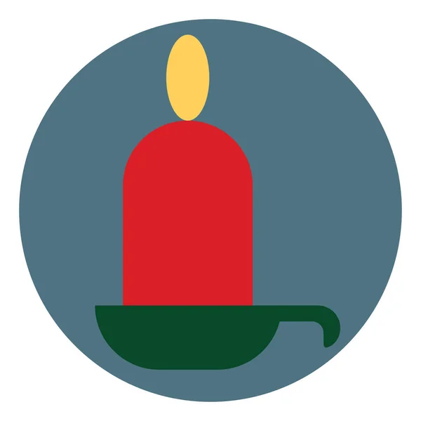 Κόκκινο Χριστουγεννιάτικο Κερί Εικονογράφηση Διάνυσμα Λευκό Φόντο — Διανυσματικό Αρχείο