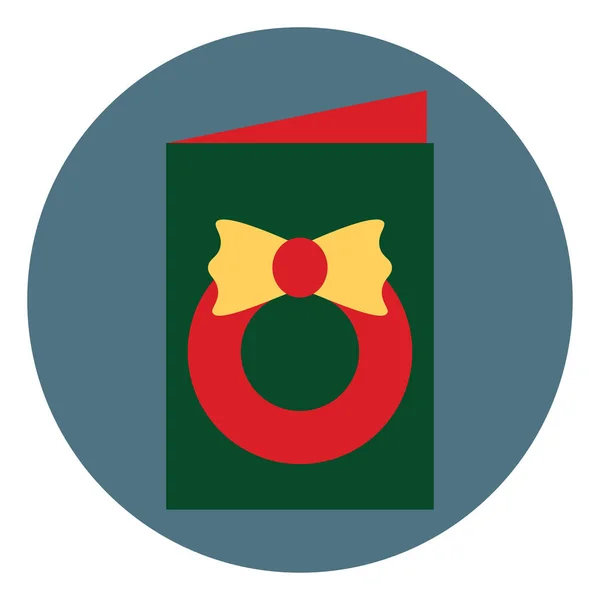 Πράσινη Χριστουγεννιάτικη Κάρτα Εικονογράφηση Διάνυσμα Λευκό Φόντο — Διανυσματικό Αρχείο