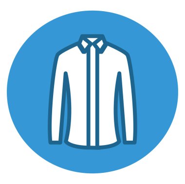 Beyaz erkek gömleği, illüstrasyon, beyaz arka planda vektör.