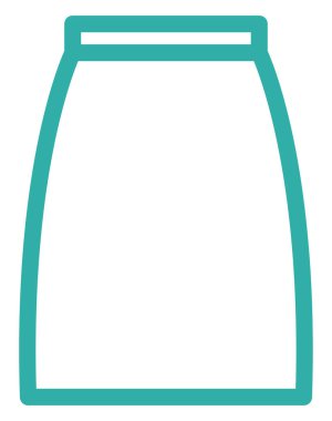 Beyaz arka planda uzun beyaz etek, illüstrasyon, vektör.