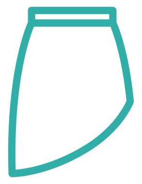 Modaya uygun beyaz etek, illüstrasyon, beyaz arka planda vektör.