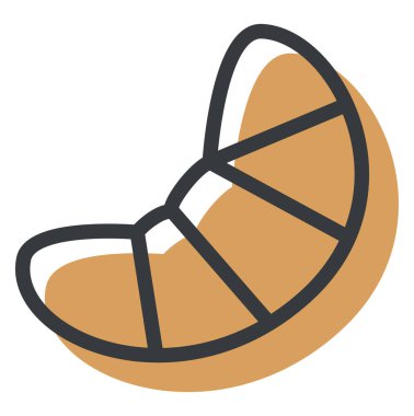 Tatlı kruvasan, illüstrasyon, beyaz arka planda vektör..