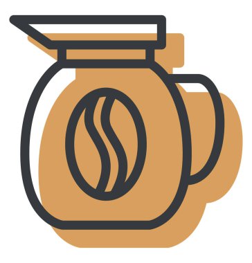 Kahve demliği, illüstrasyon, beyaz arka planda vektör..