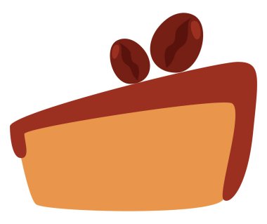 Kahveli kek, illüstrasyon, beyaz arka planda vektör..