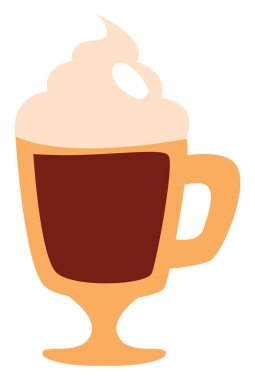 Kremalı kahve, resimli, beyaz arka planda vektör..