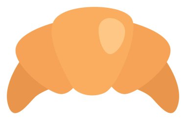 Kahvaltı kruvasanı, illüstrasyon, beyaz arka planda vektör..