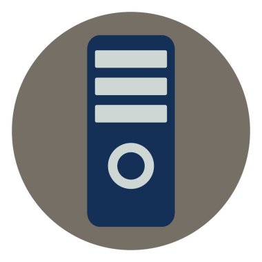 Bilgisayar sistemi birimi, illüstrasyon, beyaz arkaplan üzerindeki vektör.