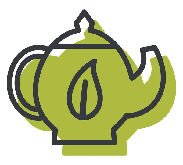 Green Teapot Illustration Vector White Background — Stock Vector