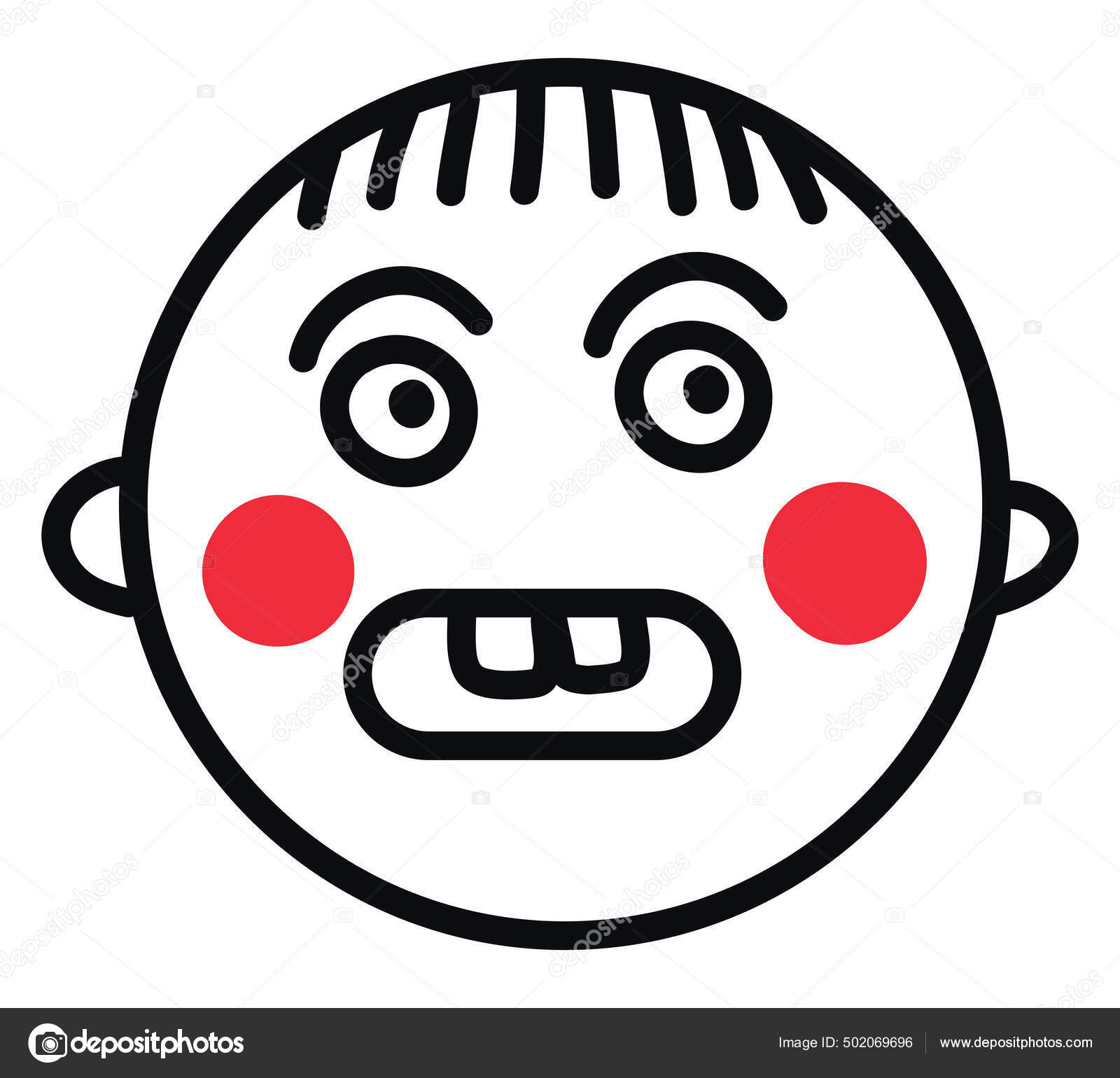 Wütender Junge Mit Roten Wangen Illustration Vektor Auf Weißem Hintergrund  Stock-Vektorbild von ©Morphart 502069696, image size:1600x1540