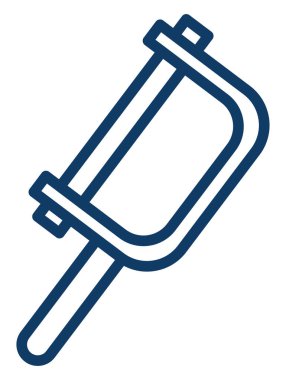 Beyaz zemin üzerinde küçük bir inşaat testeresi, illüstrasyon, vektör.