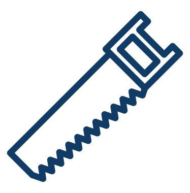 Beyaz arkaplanda küçük el testeresi, illüstrasyon, vektör.