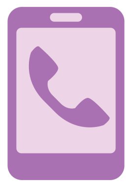 Telefonda, illüstrasyon, beyaz arkaplandaki vektör.