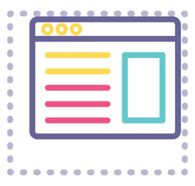 Web sayfası geliştirme, illüstrasyon, beyaz arkaplan üzerindeki vektör.