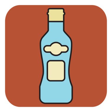 Martini şişesi, illüstrasyon, beyaz arka planda vektör..