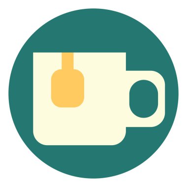 Bir fincan çay, illüstrasyon, beyaz arkaplandaki vektör..