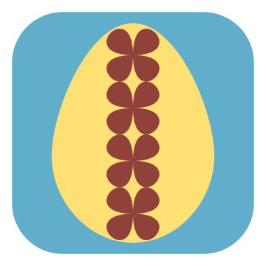 Beyaz arka planda çiçek, illüstrasyon ve vektörle süslenmiş Paskalya yumurtası.