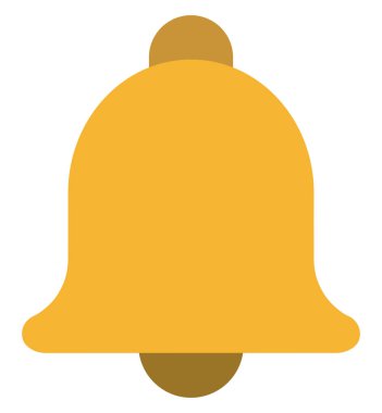 Altın çan, illüstrasyon, beyaz arkaplandaki vektör.