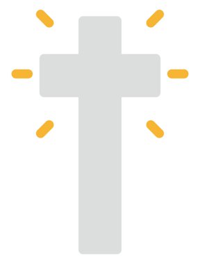 Büyük beyaz haç, illüstrasyon, beyaz arkaplanda vektör.