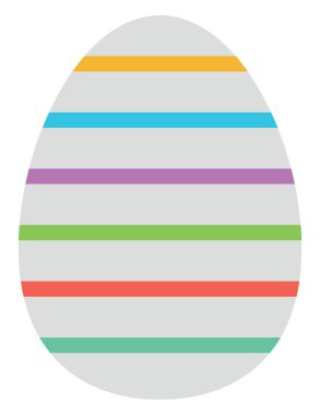 Çizgili beyaz yumurta, illüstrasyon, beyaz arka planda vektör.