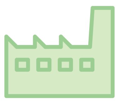 Eko fabrikası, illüstrasyon, beyaz arkaplandaki vektör.