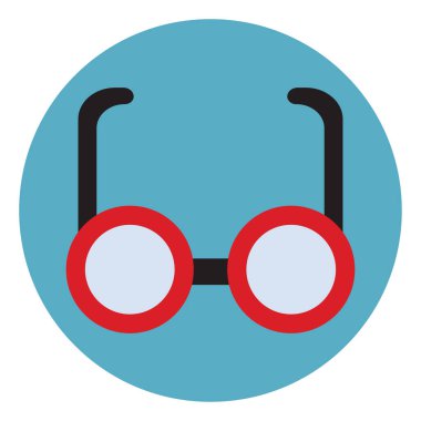 Kırmızı çalışma gözlüğü, illüstrasyon, beyaz arkaplan üzerindeki vektör.